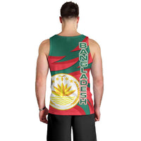 Bangladesh Men Tank Top with Tiger Bengal Design and National Emblem Motif