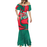 Bangladesh Mermaid Dress with Tiger Bengal Design and National Emblem Motif