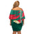 Bangladesh Off Shoulder Short Dress with Tiger Bengal Design and National Emblem Motif