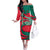 Bangladesh Off The Shoulder Long Sleeve Dress with Tiger Bengal Design and National Emblem Motif