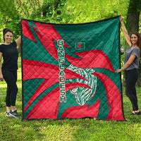 Bangladesh Quilt with Tiger Bengal Design and National Emblem Motif