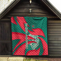 Bangladesh Quilt with Tiger Bengal Design and National Emblem Motif