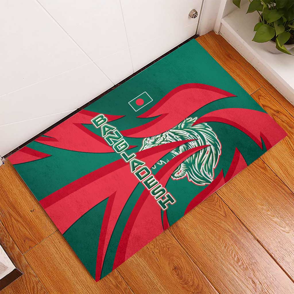 Bangladesh Rubber Doormat with Tiger Bengal Design and National Emblem Motif
