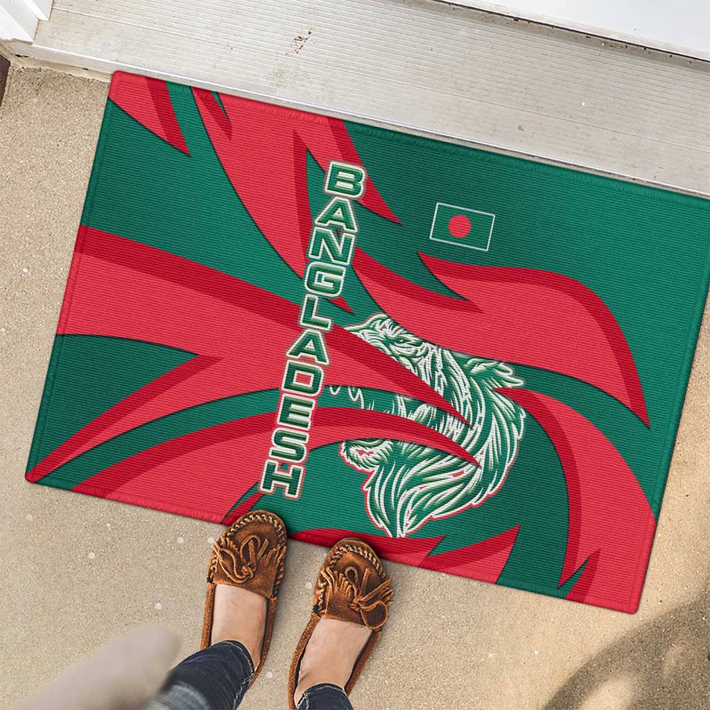 Bangladesh Rubber Doormat with Tiger Bengal Design and National Emblem Motif
