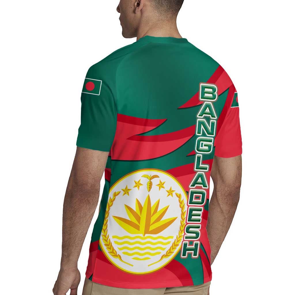 Bangladesh Rugby Jersey with Tiger Bengal Design and National Emblem Motif