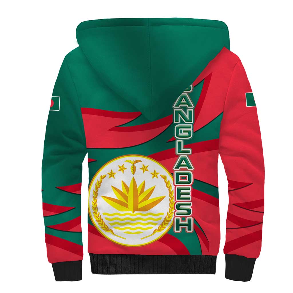 Bangladesh Sherpa Hoodie with Tiger Bengal Design and National Emblem Motif