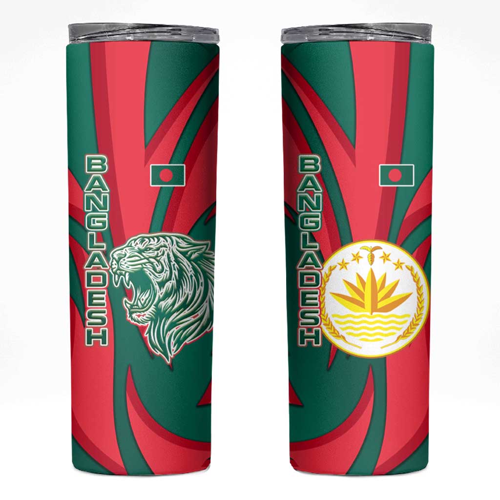Bangladesh Skinny Tumbler with Tiger Bengal Design and National Emblem Motif