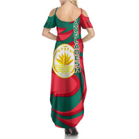 Bangladesh Summer Maxi Dress with Tiger Bengal Design and National Emblem Motif
