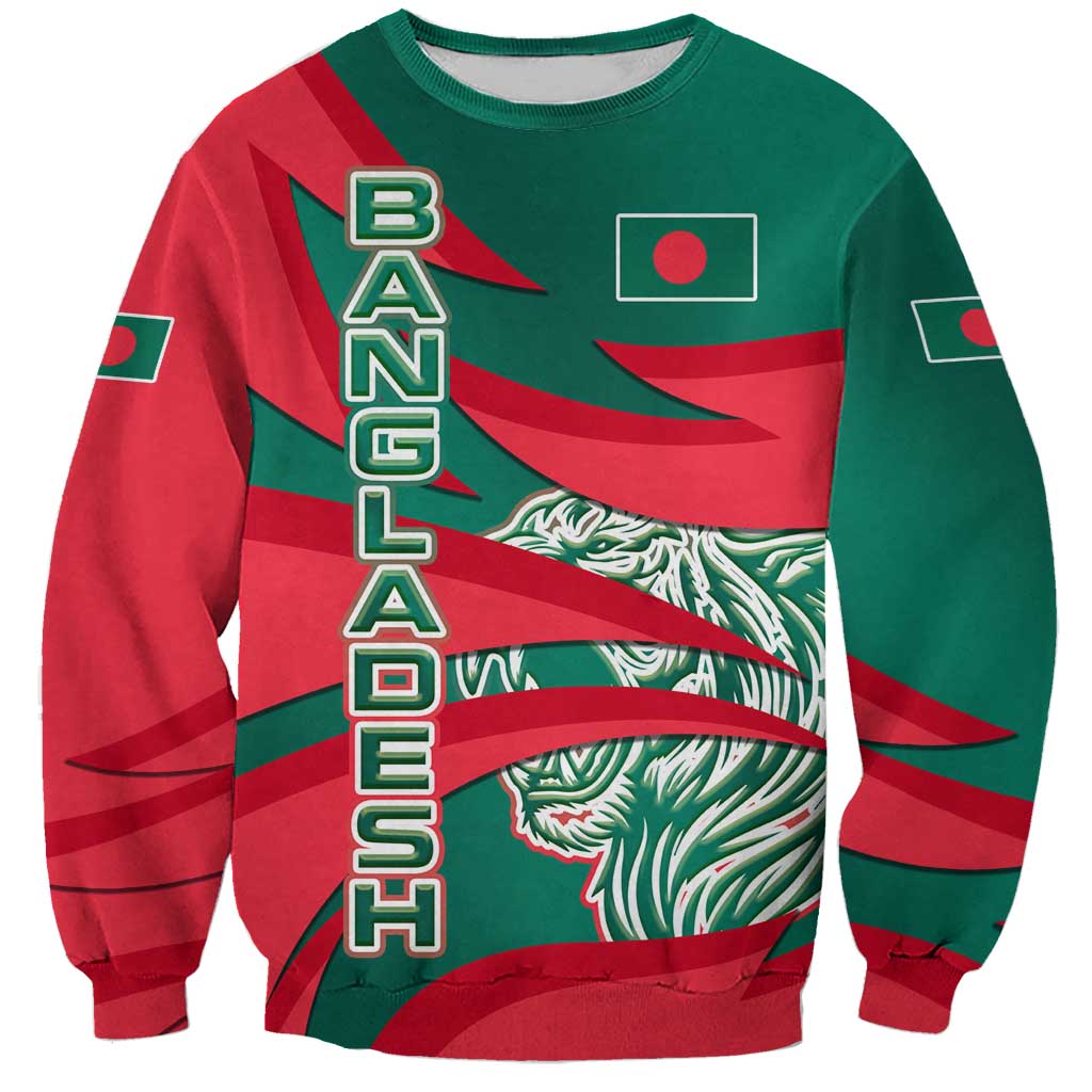 Bangladesh Sweatshirt with Tiger Bengal Design and National Emblem Motif