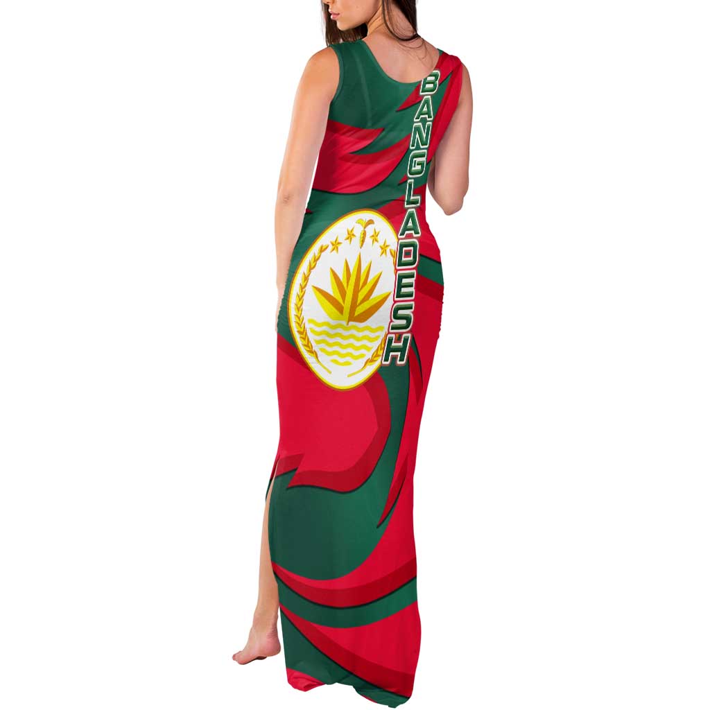 Bangladesh Tank Maxi Dress with Tiger Bengal Design and National Emblem Motif