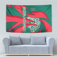 Bangladesh Tapestry with Tiger Bengal Design and National Emblem Motif
