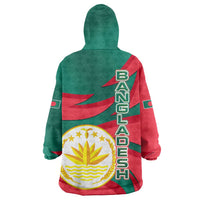 Bangladesh Wearable Blanket Hoodie with Tiger Bengal Design and National Emblem Motif