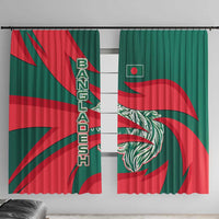Bangladesh Window Curtain with Tiger Bengal Design and National Emblem Motif