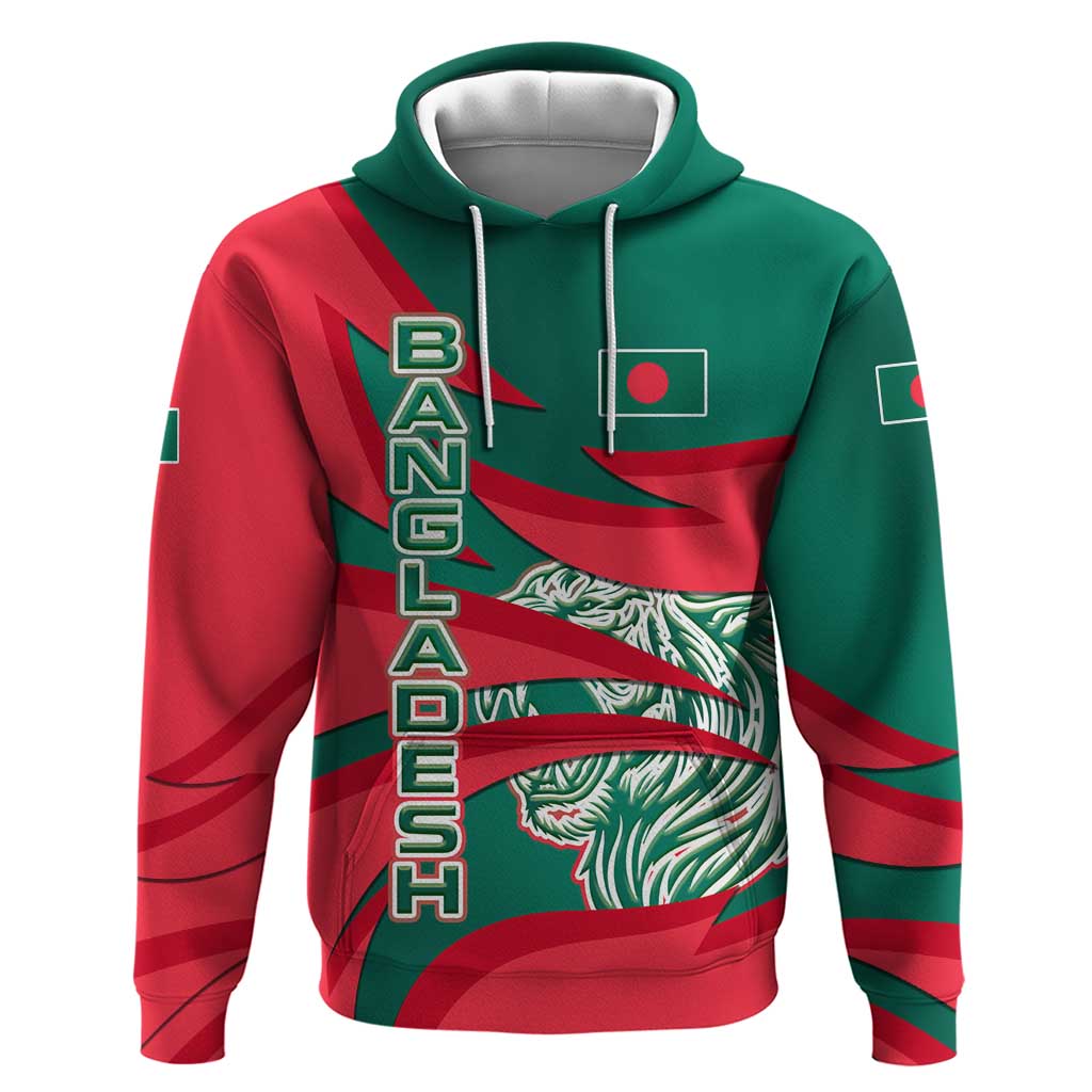 Bangladesh Zip Hoodie with Tiger Bengal Design and National Emblem Motif