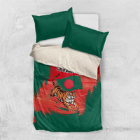 Bangladesh Flag Bedding Set with Royal Bengal Tiger Design