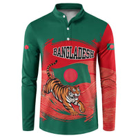 Bangladesh Flag Button Sweatshirt with Royal Bengal Tiger Design