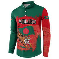 Bangladesh Flag Button Sweatshirt with Royal Bengal Tiger Design