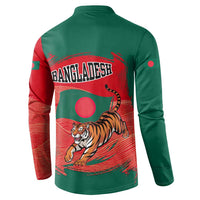 Bangladesh Flag Button Sweatshirt with Royal Bengal Tiger Design