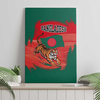 Bangladesh Flag Canvas Wall Art with Royal Bengal Tiger Design