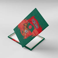 Bangladesh Flag Canvas Wall Art with Royal Bengal Tiger Design
