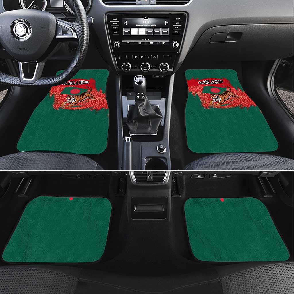 Bangladesh Flag Car Mats with Royal Bengal Tiger Design