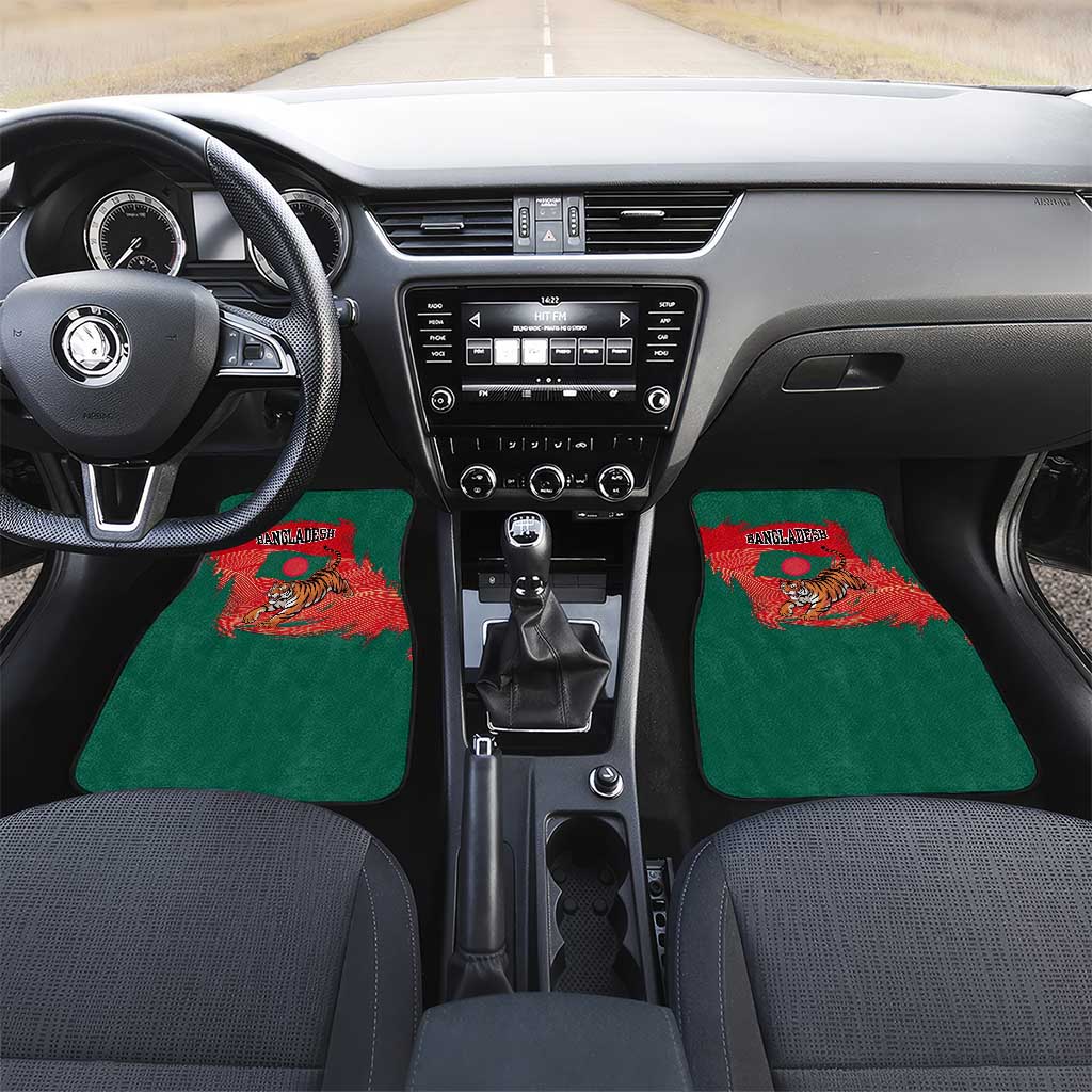 Bangladesh Flag Car Mats with Royal Bengal Tiger Design
