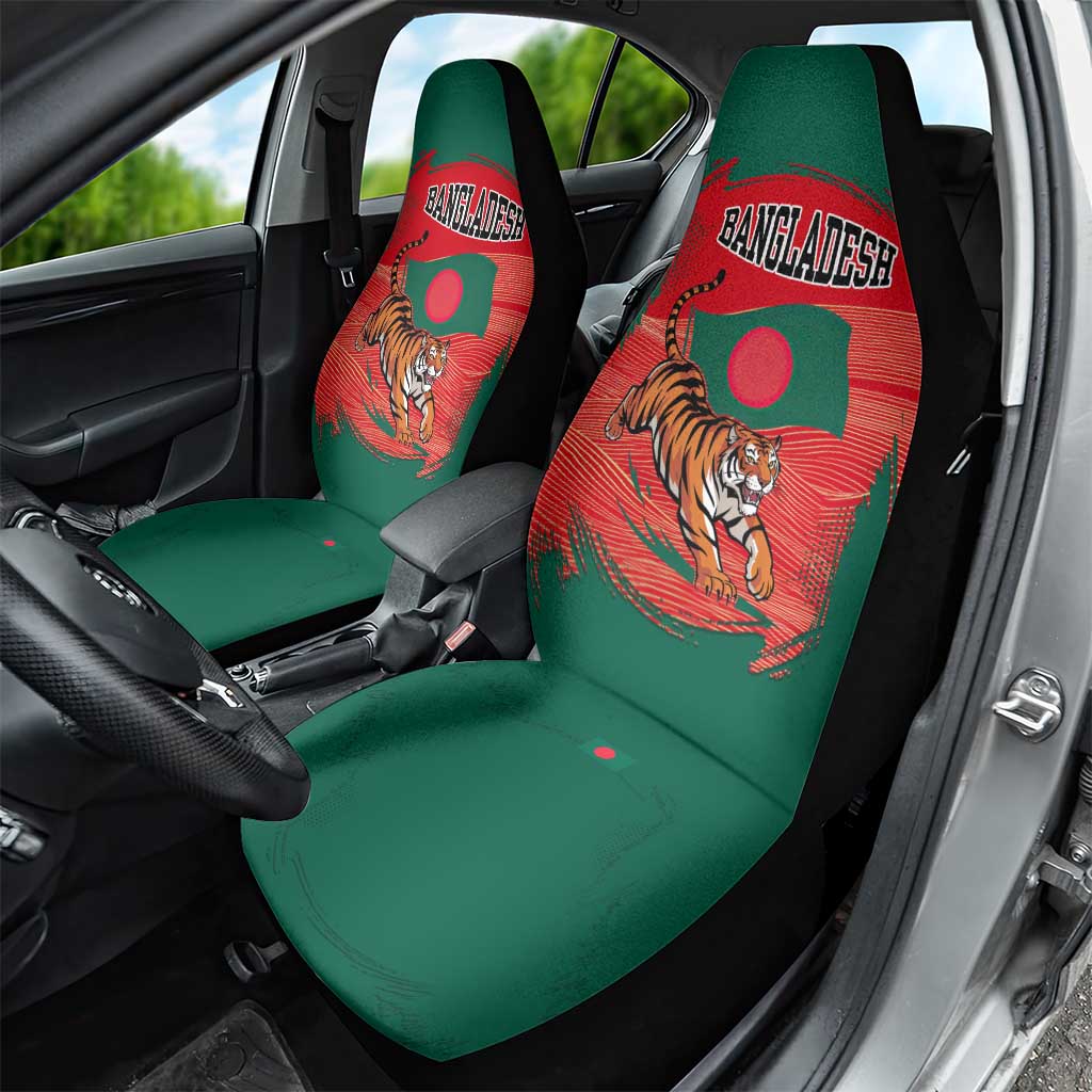 Bangladesh Flag Car Seat Cover with Royal Bengal Tiger Design