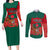 Bangladesh Flag Couples Matching Long Sleeve Bodycon Dress and Long Sleeve Button Shirt with Royal Bengal Tiger Design