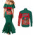 Bangladesh Flag Couples Matching Mermaid Dress and Long Sleeve Button Shirt with Royal Bengal Tiger Design