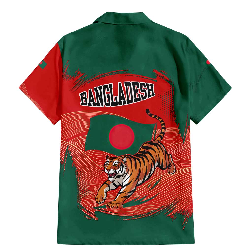 Bangladesh Flag Family Matching Mermaid Dress and Hawaiian Shirt with Royal Bengal Tiger Design