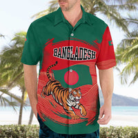 Bangladesh Flag Hawaiian Shirt with Royal Bengal Tiger Design