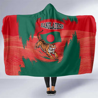 Bangladesh Flag Hooded Blanket with Royal Bengal Tiger Design