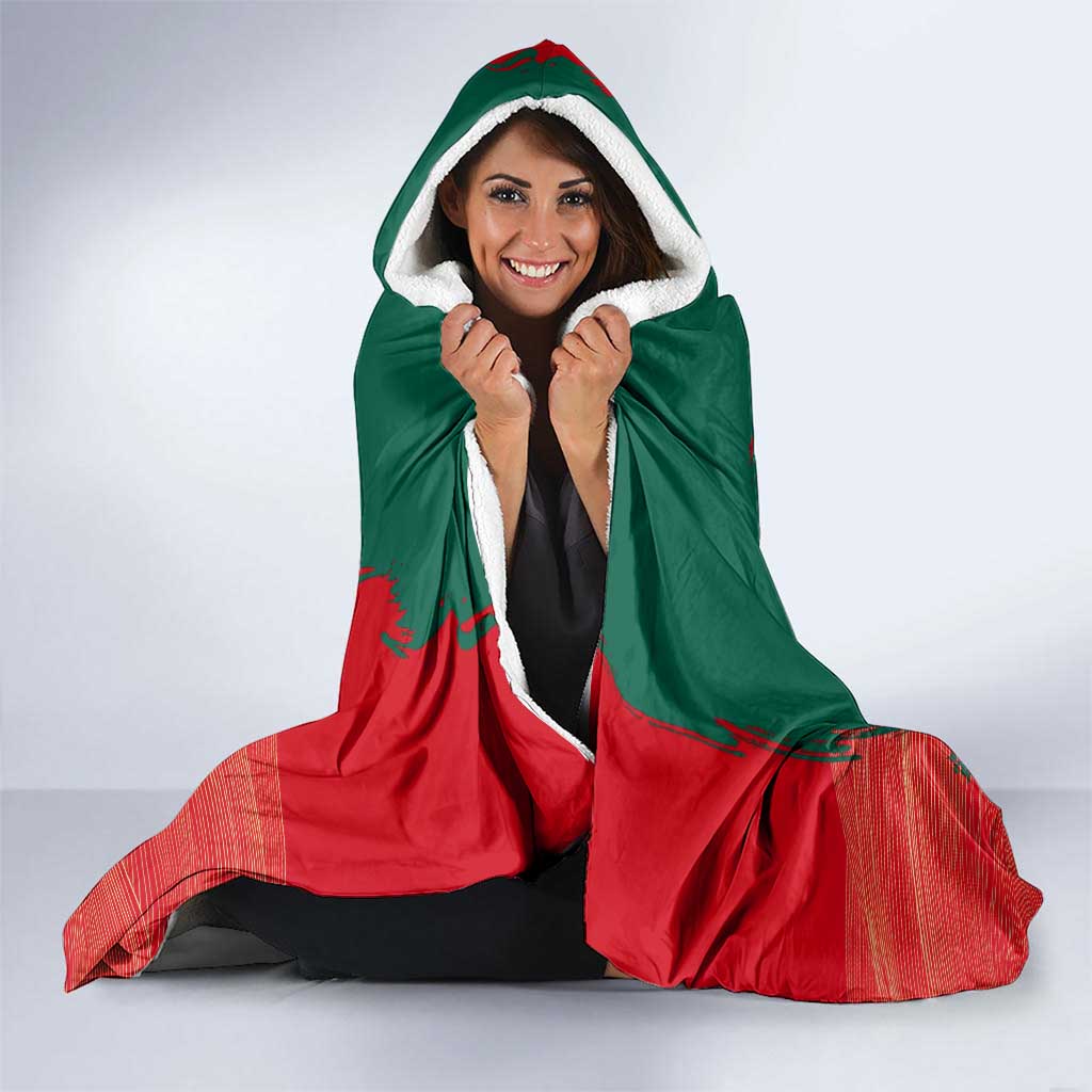 Bangladesh Flag Hooded Blanket with Royal Bengal Tiger Design