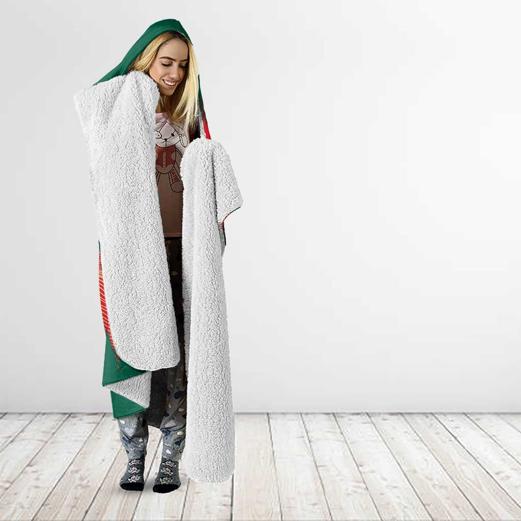 Bangladesh Flag Hooded Blanket with Royal Bengal Tiger Design