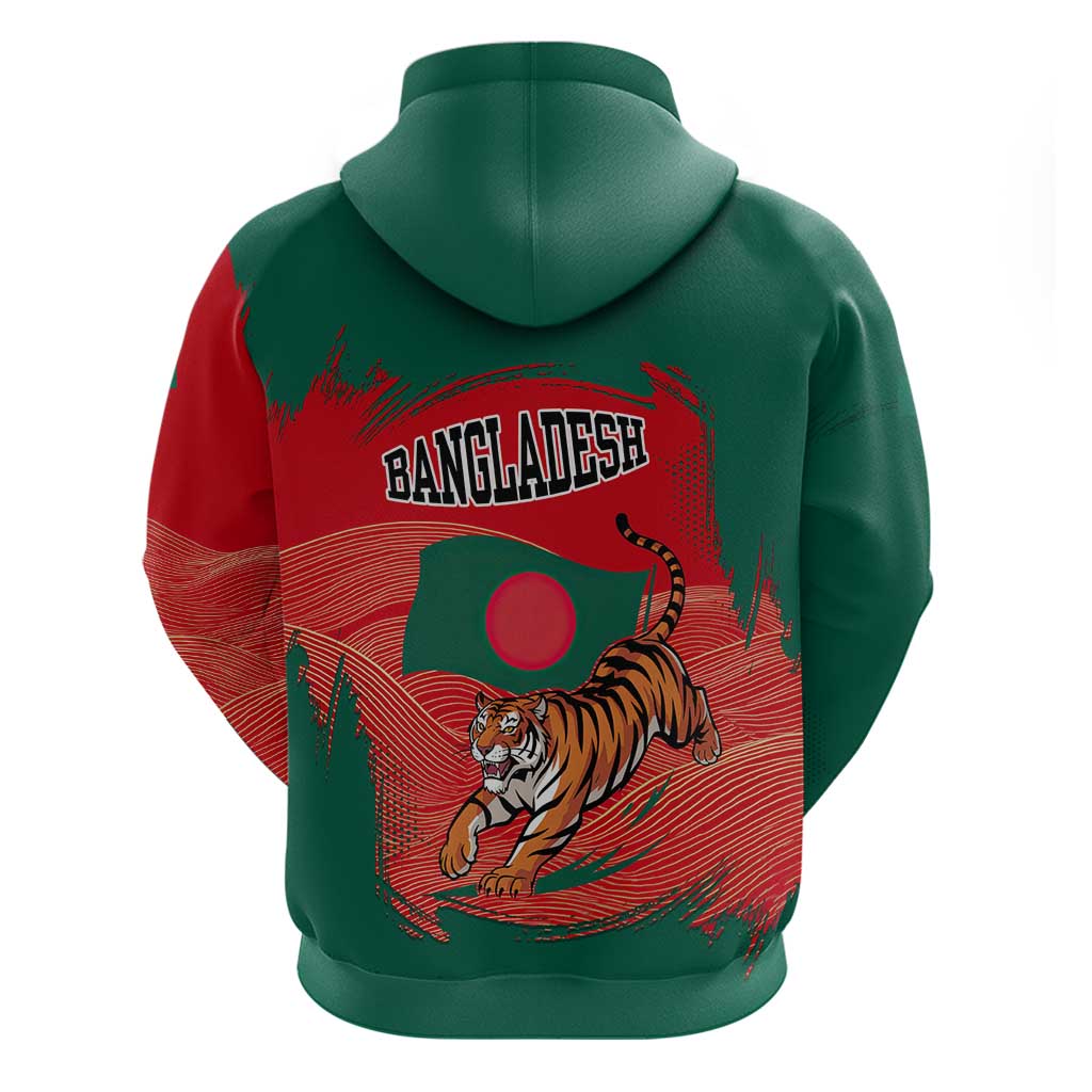 Bangladesh Flag Hoodie with Royal Bengal Tiger Design