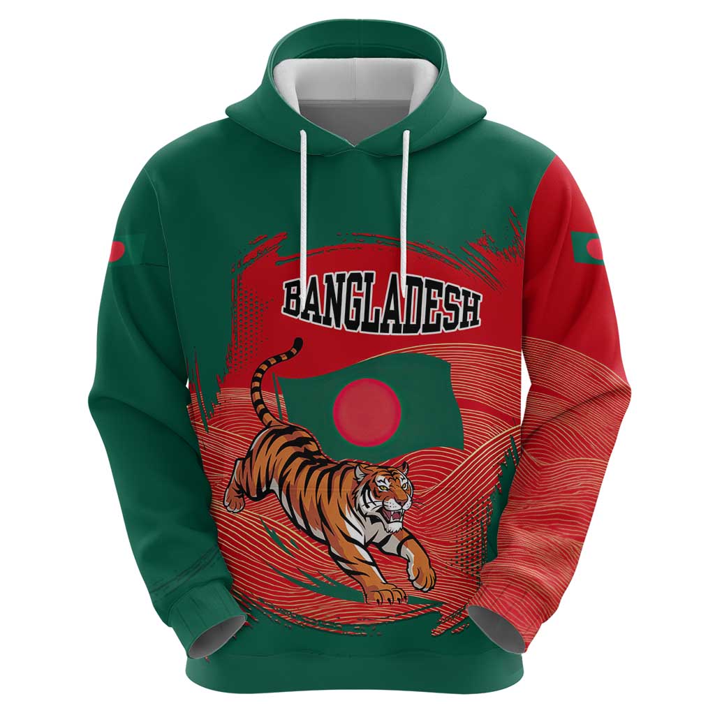 Bangladesh Flag Hoodie with Royal Bengal Tiger Design
