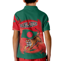 Bangladesh Flag Kid Polo Shirt with Royal Bengal Tiger Design