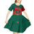 Bangladesh Flag Kid Short Sleeve Dress with Royal Bengal Tiger Design