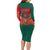 Bangladesh Flag Long Sleeve Bodycon Dress with Royal Bengal Tiger Design