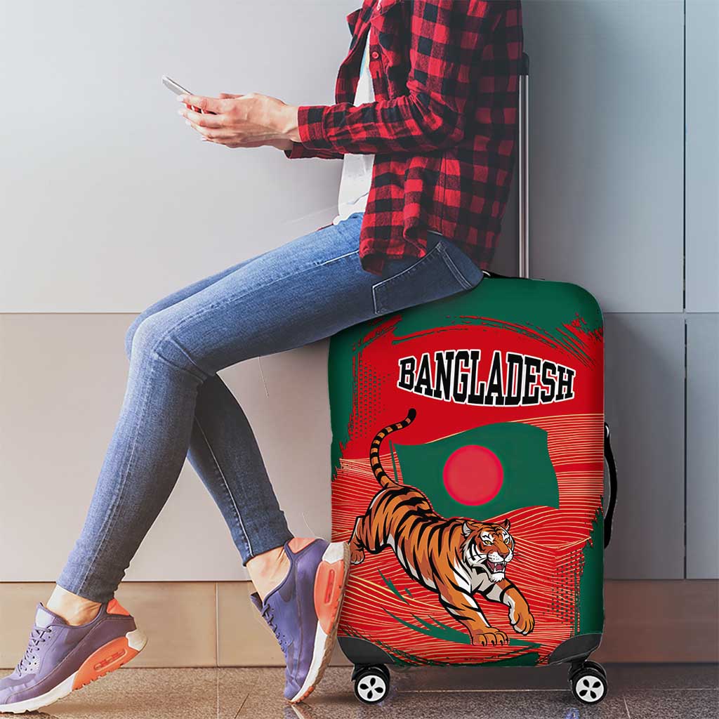 Bangladesh Flag Luggage Cover with Royal Bengal Tiger Design