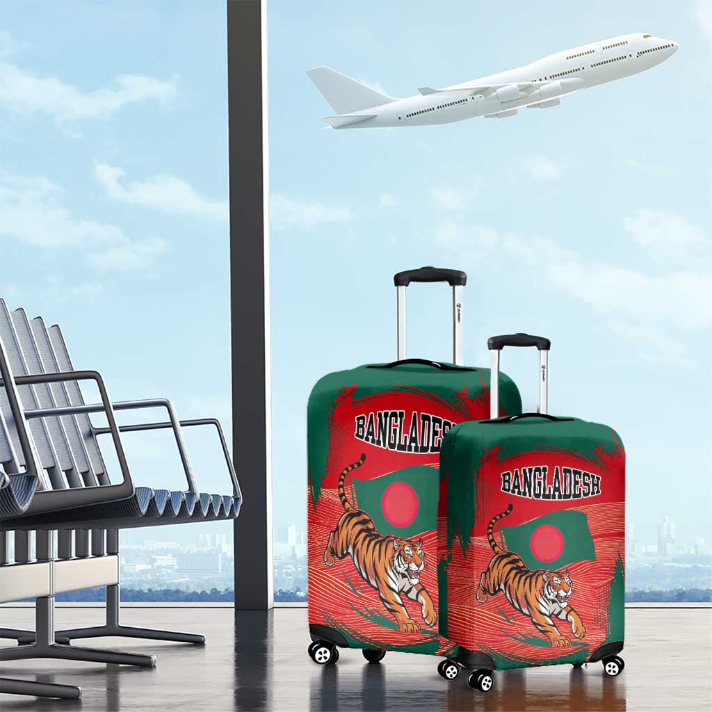 Bangladesh Flag Luggage Cover with Royal Bengal Tiger Design