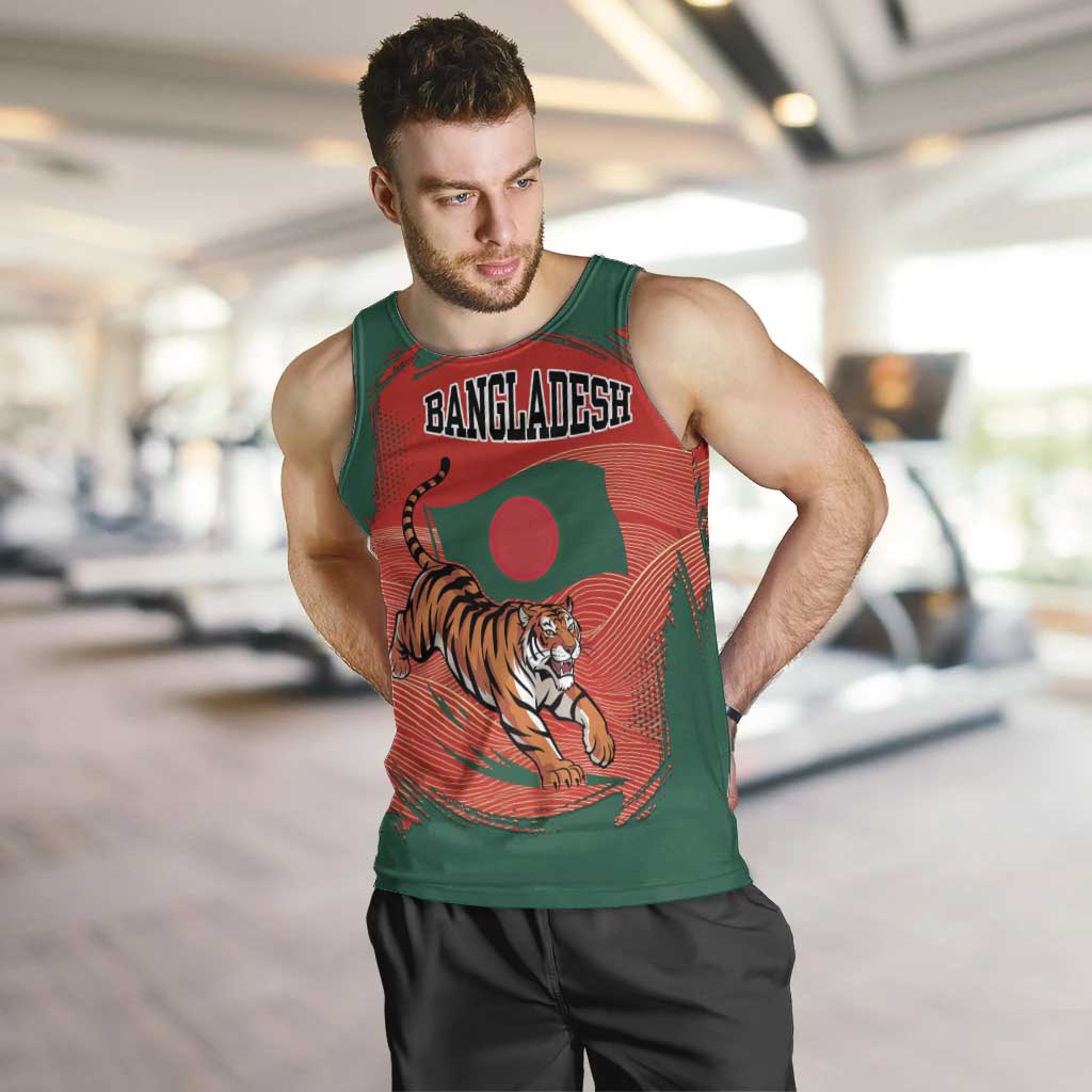 Bangladesh Flag Men Tank Top with Royal Bengal Tiger Design