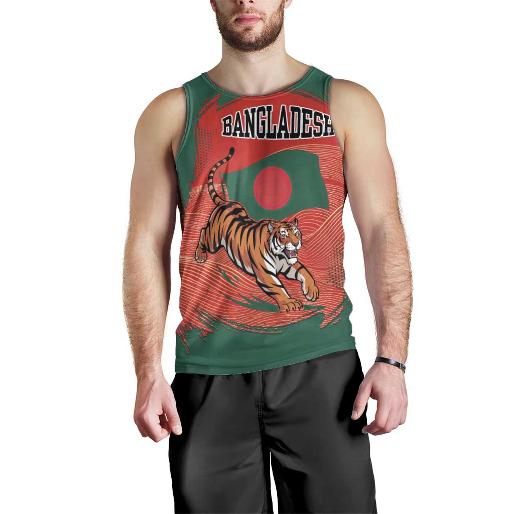 Bangladesh Flag Men Tank Top with Royal Bengal Tiger Design