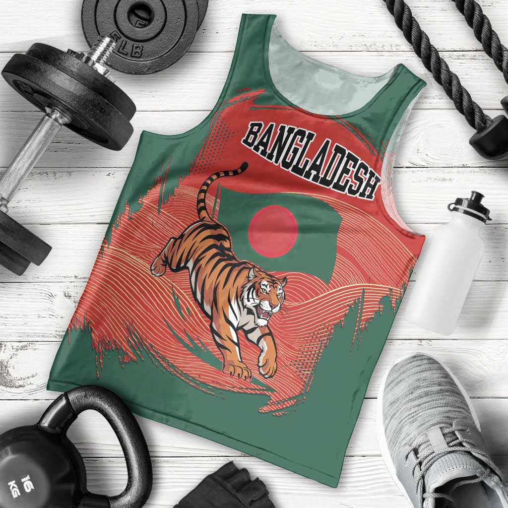 Bangladesh Flag Men Tank Top with Royal Bengal Tiger Design