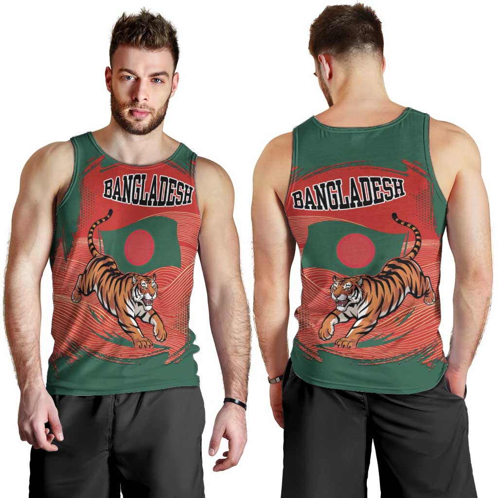 Bangladesh Flag Men Tank Top with Royal Bengal Tiger Design