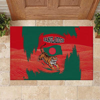 Bangladesh Flag Rubber Doormat with Royal Bengal Tiger Design