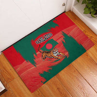 Bangladesh Flag Rubber Doormat with Royal Bengal Tiger Design