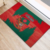 Bangladesh Flag Rubber Doormat with Royal Bengal Tiger Design
