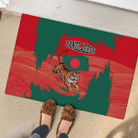Bangladesh Flag Rubber Doormat with Royal Bengal Tiger Design