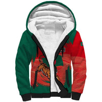 Bangladesh Flag Sherpa Hoodie with Royal Bengal Tiger Design